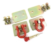 2 Pack of 1/2 Inch D Ring Shackles Mounting with Backing Plates, Grade 8 Bolts