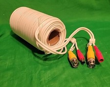 CCTV Security Camera cable BNC/DC Power Video "Siamese" Dual Wire 60FT White