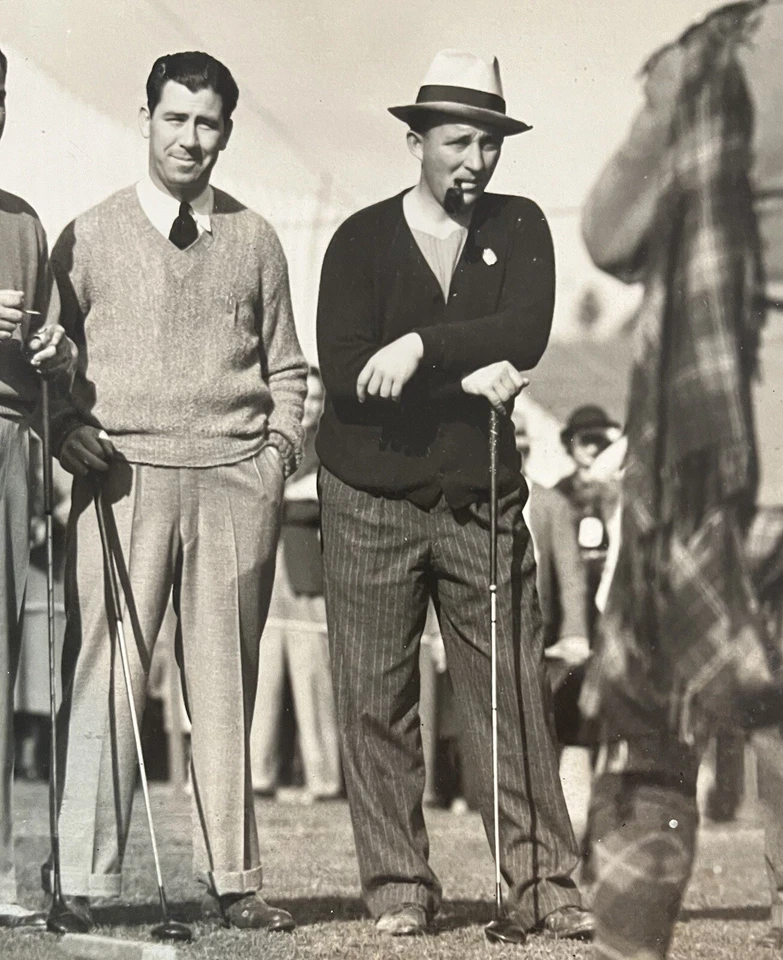 Foto original vintage de golf Bing Crosby Fred Corcoran en marco de época de golf Foto 3 de 4