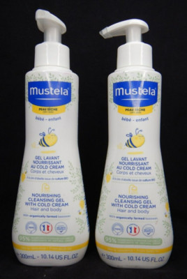 2 Mustela Nourishing Cleansing Gel with Cold Cream Hair & Body 10.14oz EXP 6/25