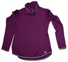 RBX Active Top Long Sleeve Cowl Neck Purple Waffle Knit Small Athleisure Yoga