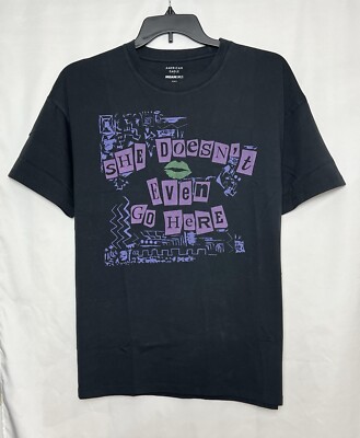 American Eagle Women s Mean Girls Oversized Graphic T-Shirt Color Black Size M. 
