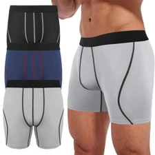3 PCS Men Boxer Shorts Underwear Breathable Briefs Quick Dry High Stretch Soft 