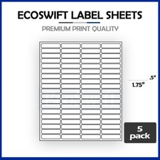 400 1.75x0.5 EcoSwift Laser Address Shipping Adhesive Labels 80/sheet 1 3/4 x1/2