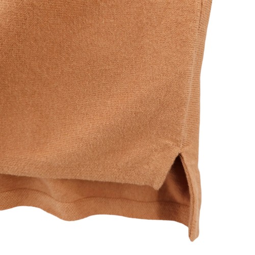 Garnet Hill 100% Organic Cotton Sweater Tunic Relaxed Pocket Gold Brown MEDIUM - Picture 3 of 8