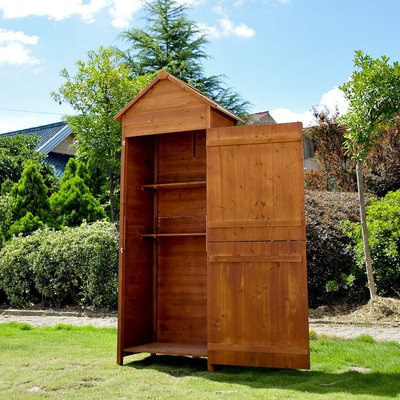 Holz Geratehaus Gerateschuppen Gartenschrank Gerateschrank Gartenhaus 2 Regal Ebay