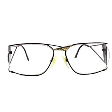 Vintage Neostyle Womens Eyeglasses JET 46 889 Black Gold Frame Only 60-14-130