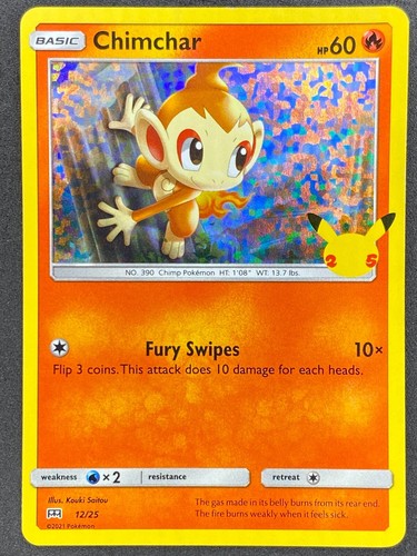 Pokémon Chimchar Confetti Holo 12/25 McDonald's Collection 2021 MP
