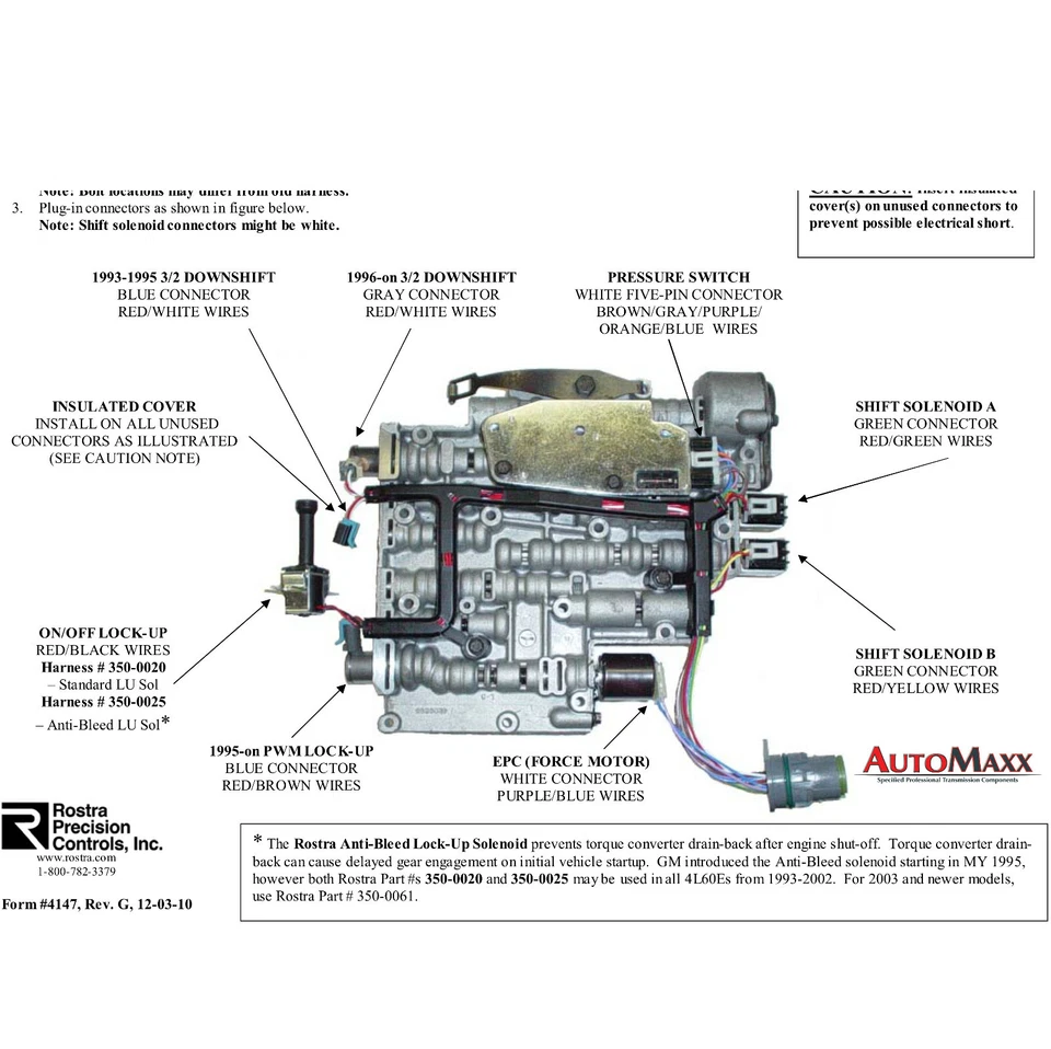 Arnés de cableado interno 4L60E 4L65E 1993-02 para Chevy GMC PONTIAC de Rostra Foto 3 de 3
