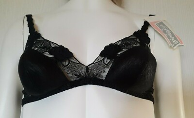 Soutien-Gorge Simone Pérèle Maille Satinée & Tulle Brodé - Taille FR80B/UK30B/EU65B - Noir Neuf