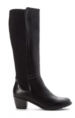 PROPET Talise Wide Calf Tall Leather Neoprene Panel Boot Wide Stretch US 8.5
