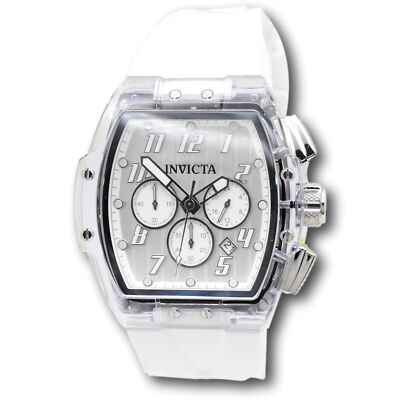 Invicta S1 Rally Crystal Chrono Men's 47mm Clear Case White Dial