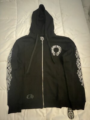 NYC限定 CHROME HEARTS HORSESHOE ZIP UP HOODIE BLACK Chrome Hearts Horseshoe Logo Zip Up Hoodie - SRM – SHENGLI
