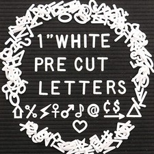 1 Inch Letters 378 pcs White Pre-cut Letters for Changeable Felt Letter Board...
