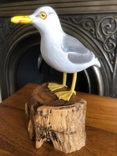Wooden Sea Gull Carved Seagull Bird Log Carving