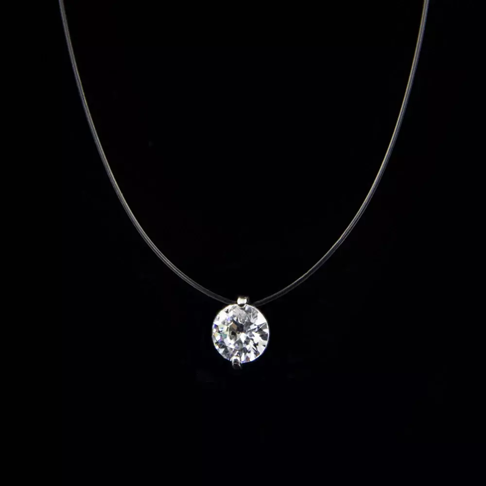 Transparent fishing line necklace sale
