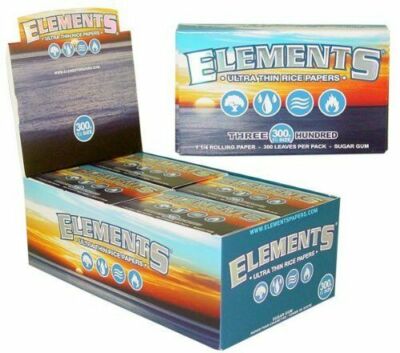 AUTHENTIC Elements (300 Papers Pack) Rolling Papers 1 1/4'' **FREE SHIPPING**