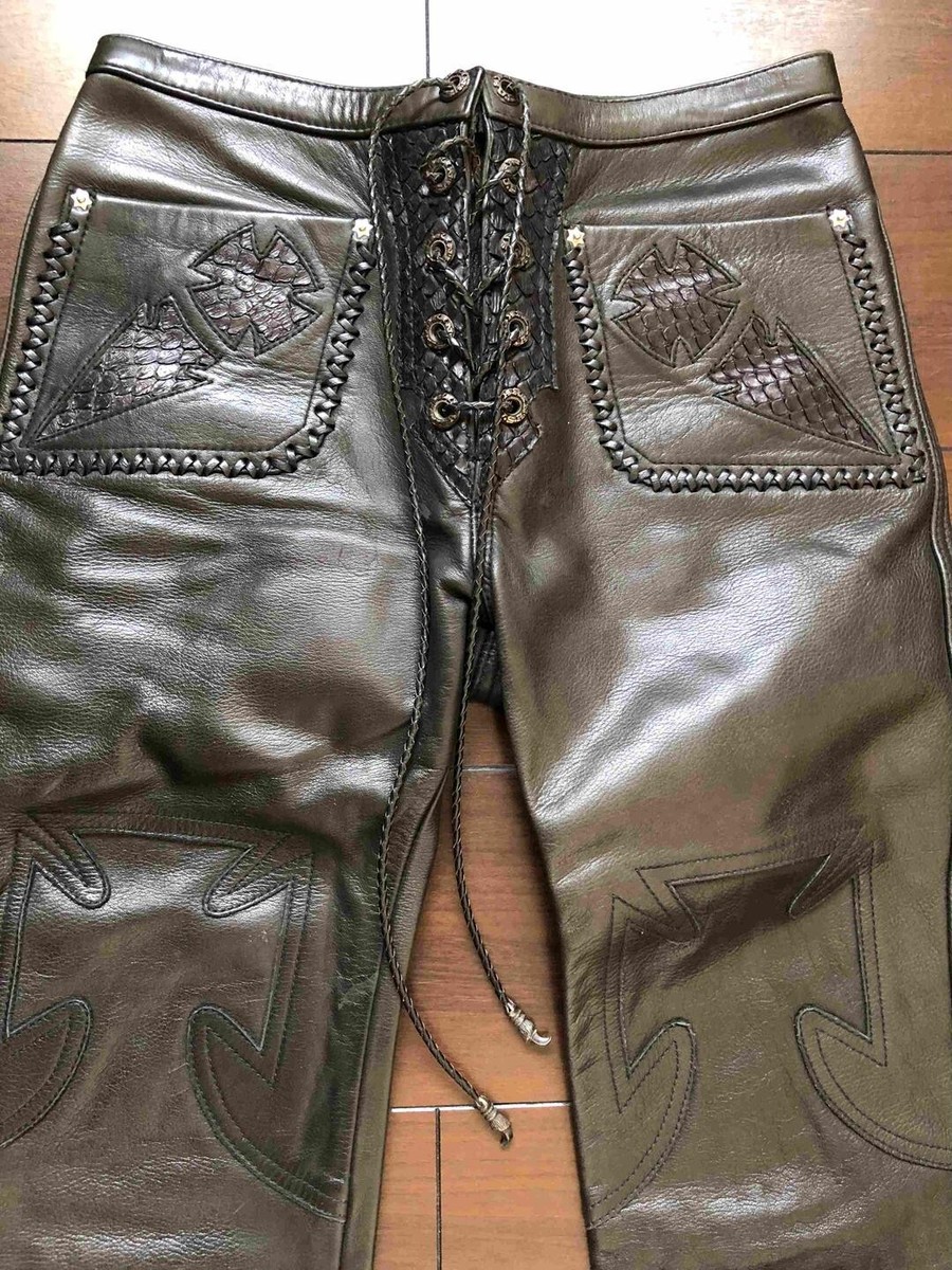 【INCHANT ME】[Pants Lining!] Check Pumpkin Banding Mini SK SKKIN Leather Pants size M F/S | eBay