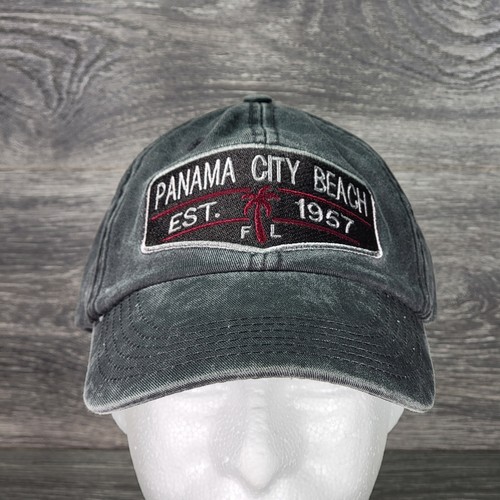 Panama City Beach Florida Strapback Hat Cap Grey Extended Bill DK Embroidered - Picture 2 of 10