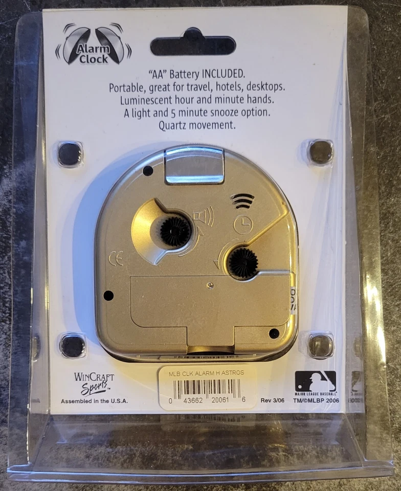 Houston Astros Alarm Clock Quartz Movement Texas MLB Baseball Win Craft Sports  - Image 4 of 4