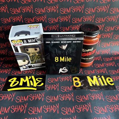 8 Mile Blu Ray 4K Slipcase B Rabbit Eminem Funko Pop Mom Spaghetti Sticker Lot