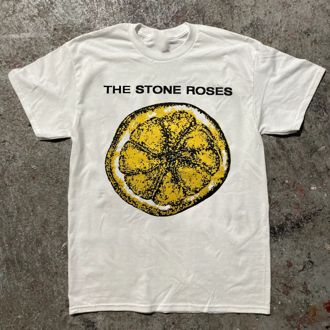 Rare The STONE ROSES 90s The Lemon Anthology White Unisex T-Shirt 