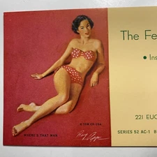 Pin Up Ink Blotter Girl Cleveland Ohio Bank 1952 Bathing Beauty