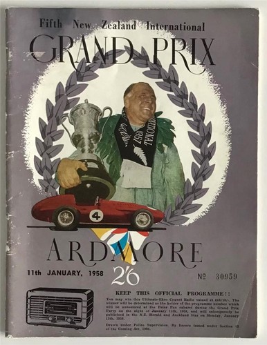 ARDMORE 5th INTERNATIONAL GP NEW ZEALAND 11 Jan 1958 Official Programme