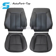 Front Perforated Leather Seat Cover Charcoal Black For 2012 2013 2014 Ford F250