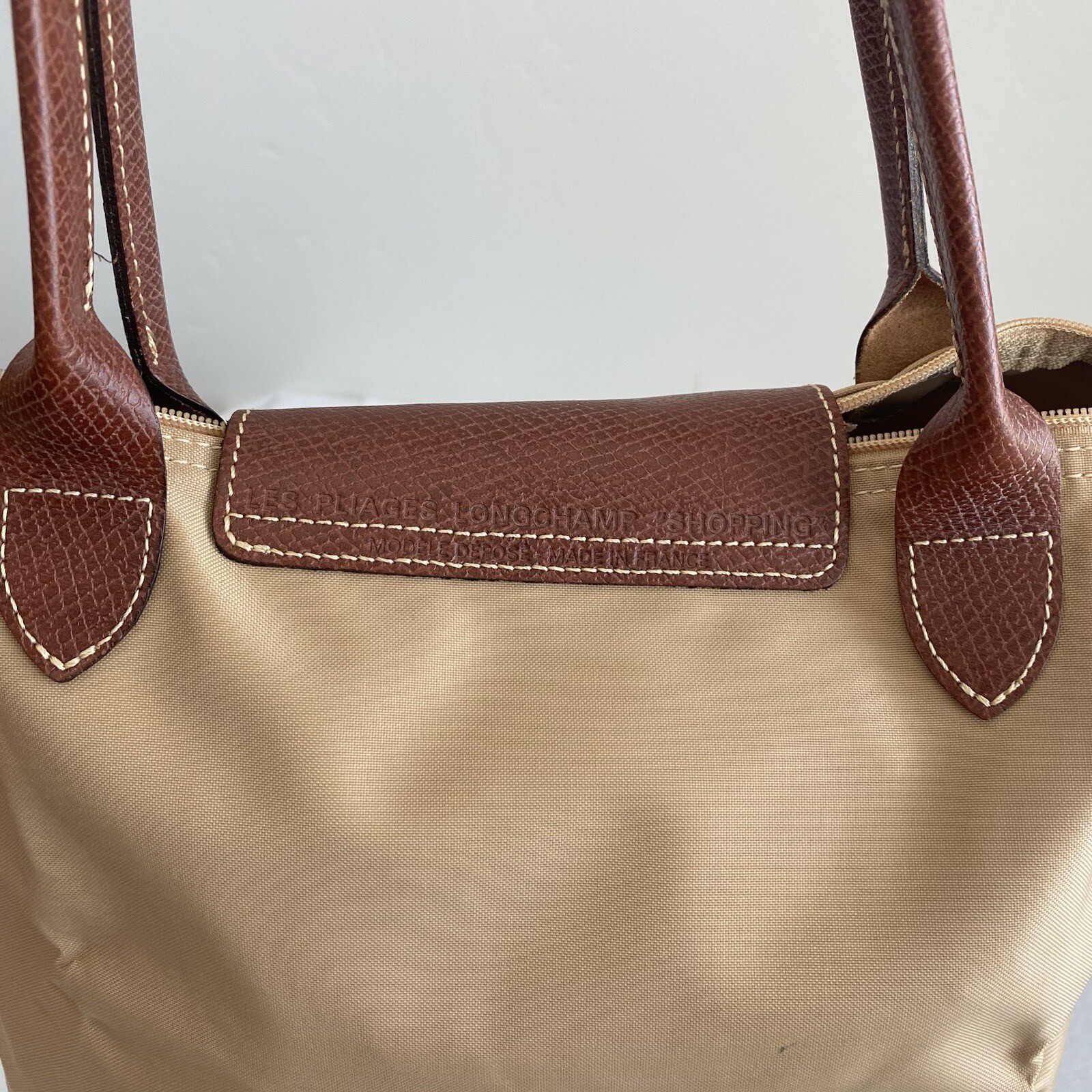 Longchamp Le Pliage Large Nylon Tote Shoulder Bag Taupe Beige eBay