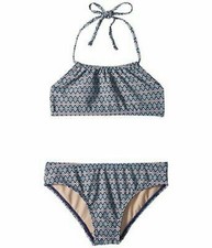 Toobydoo Baby Girl's Pink Stripe Bandeau Halter Bikini  Pink 9/10 Big Kids