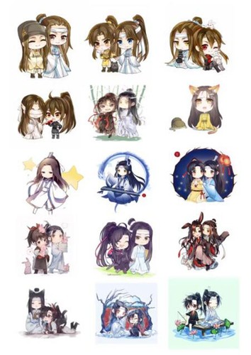 Mo Dao Zu Shi MDZS Wei Wuxian Lan Wangji Jiang Cheng Lan Sizhui Cute Stickers - 第 3/15 張圖片