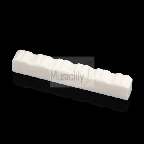 Musiclily 2Pcs Pre Slotted Flat Bottom 52mm 6 String Classical Guitar Bone Nut