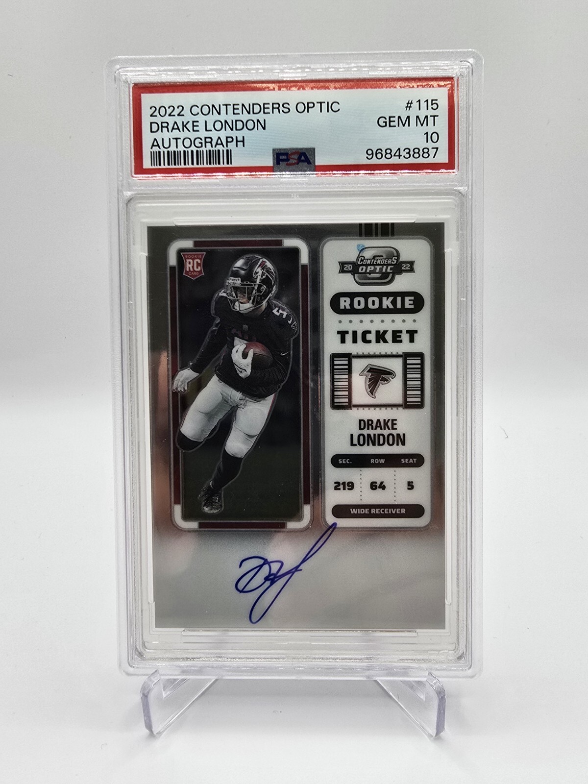 Drake London Panini Contenders Optic #115 Autograph