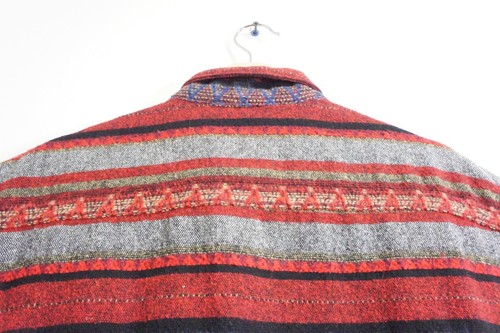 Vtg 90s GUESS Red Wool Vest Jacket Georges Marciano USA Southwestern Mens Size L - Picture 6 of 9