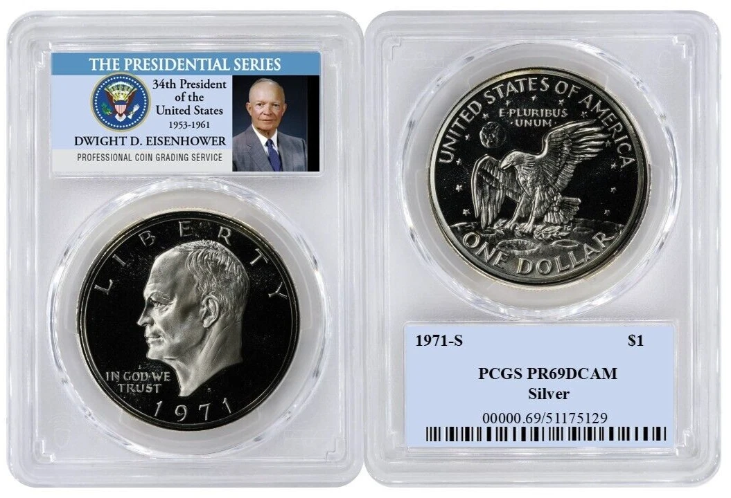 Silver Proof PCGS Certified PR 69 Graded US Dollar Coins for sale