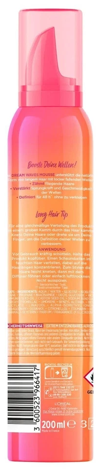 L'Oréal Paris Elvital Schaumfestiger für Locken und Wellen,Dream 1 x 200 ml - Bild 2 von 4