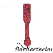 Red Pattern Fabric Whip Spanking Flirt Flogger Paddle Whips Fetishs for Couples