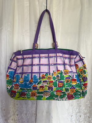 Sally Huss The Villages Large Beach Bag Tote Zipper Closure
