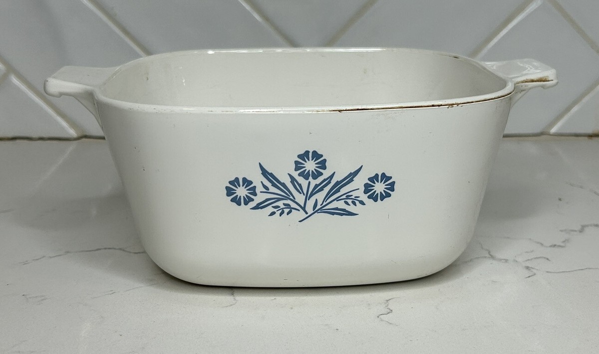 【新品　未使用】CORNINGWARE 4Mugs Rare Vintage Stamped Corning Ware Blue Cornflower-1 3/4 Qt