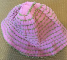 EUC Infant Girl  s Floppy Sunhat, 6M, Pink  Green, BIN