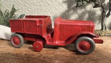 Antique Cast Iron Utility Dump Truck Red Toy 1920s 1930s Possible A.C. Williams