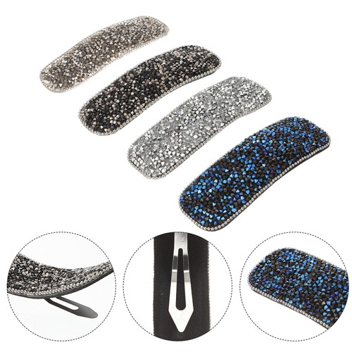 4 Pcs Square Hair Card Girl Child Girls Snap Hairpins Metal Clips