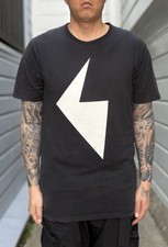 Raf Simons Archive Lightning Bolt Tee Shirt 2005 Size 50 Grail Black Light Use