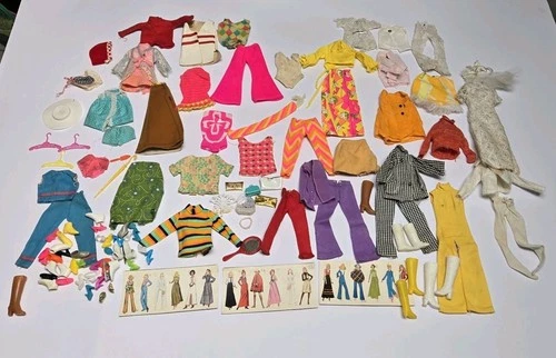 Vintage 1960's 1970's Barbie Clothing & Accessory Lot Of 80
