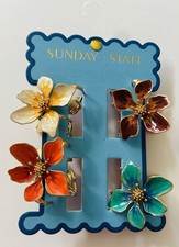 New 4 Sunday State Floral Hair Clips Claws
