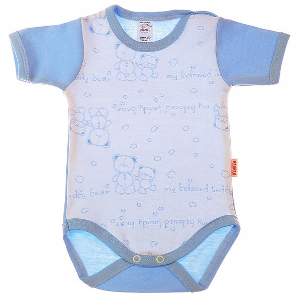 Kurzarm-Body Aus 100 % Baumwolle Mit TeddybäRmotiv, Blau, GrößE 62, Von Klekle-image