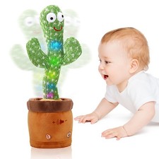Talking Dancing Cactus Plush Toy Mimics Speech Singing Interactive Gift for Kids
