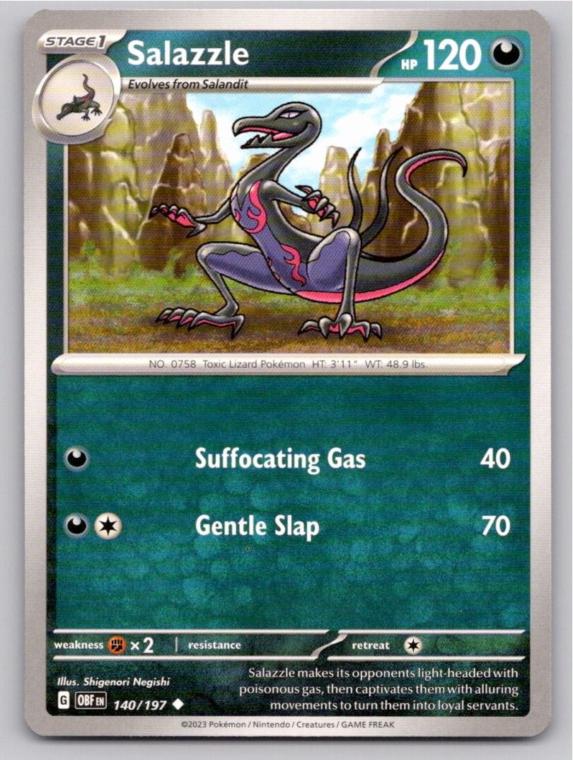 2023 POKEMON SALAZZLE OBSIDIAN FLAMES 140/197 UNCOMMON NM A20212 FREE S&H