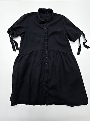 Reserved Damen schwarzes Hemdkleid knielang Größe L